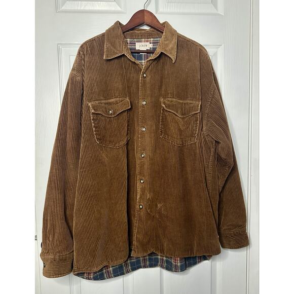 J Crew Other - Vintage J.Crew Flannel Lined Corduroy Jacket Size Extra Large Brown